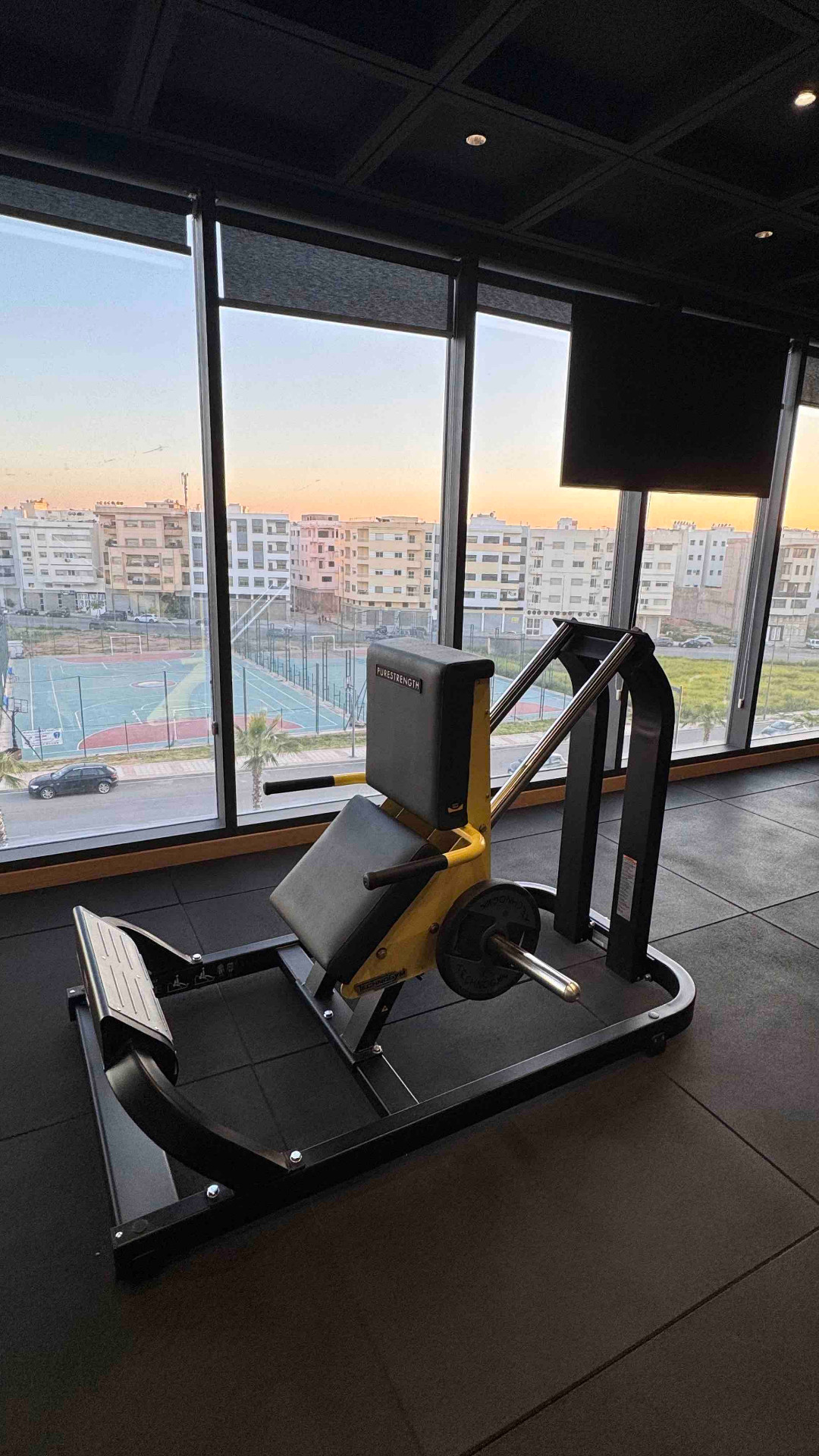 Équipement Pure Strength au coucher du soleil